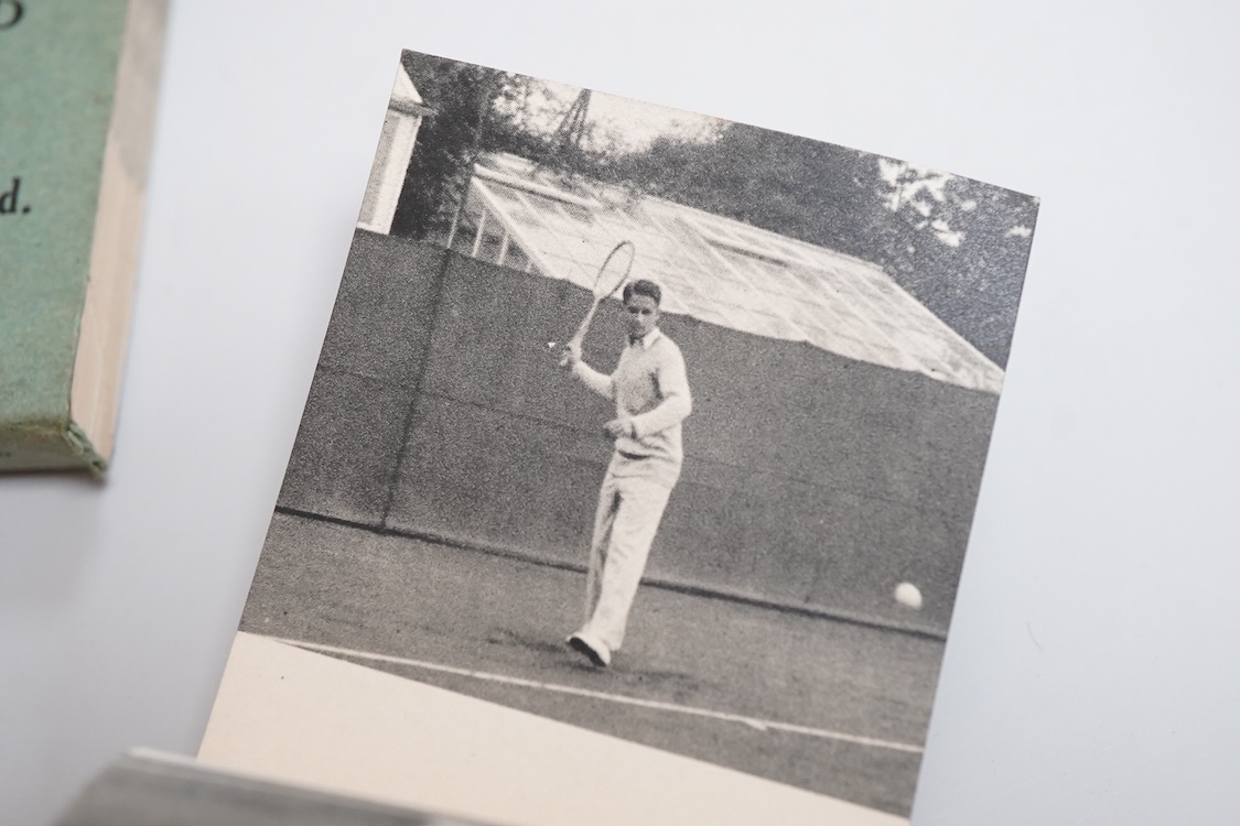 Four 1920s Slazengers tennis ‘flicker’ books, depicting H&W Austin service and smash and forehand and backhand drives and Miss Betty Nuthall forehand and backhand drives and drop volley and service, 7-10 in the set.
